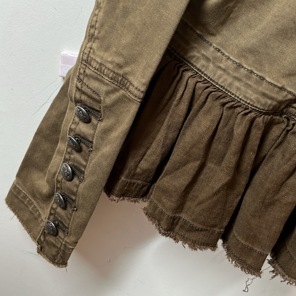 Free People Boho Military Peplum Jacket Size XSmall - Picture 5 of 11